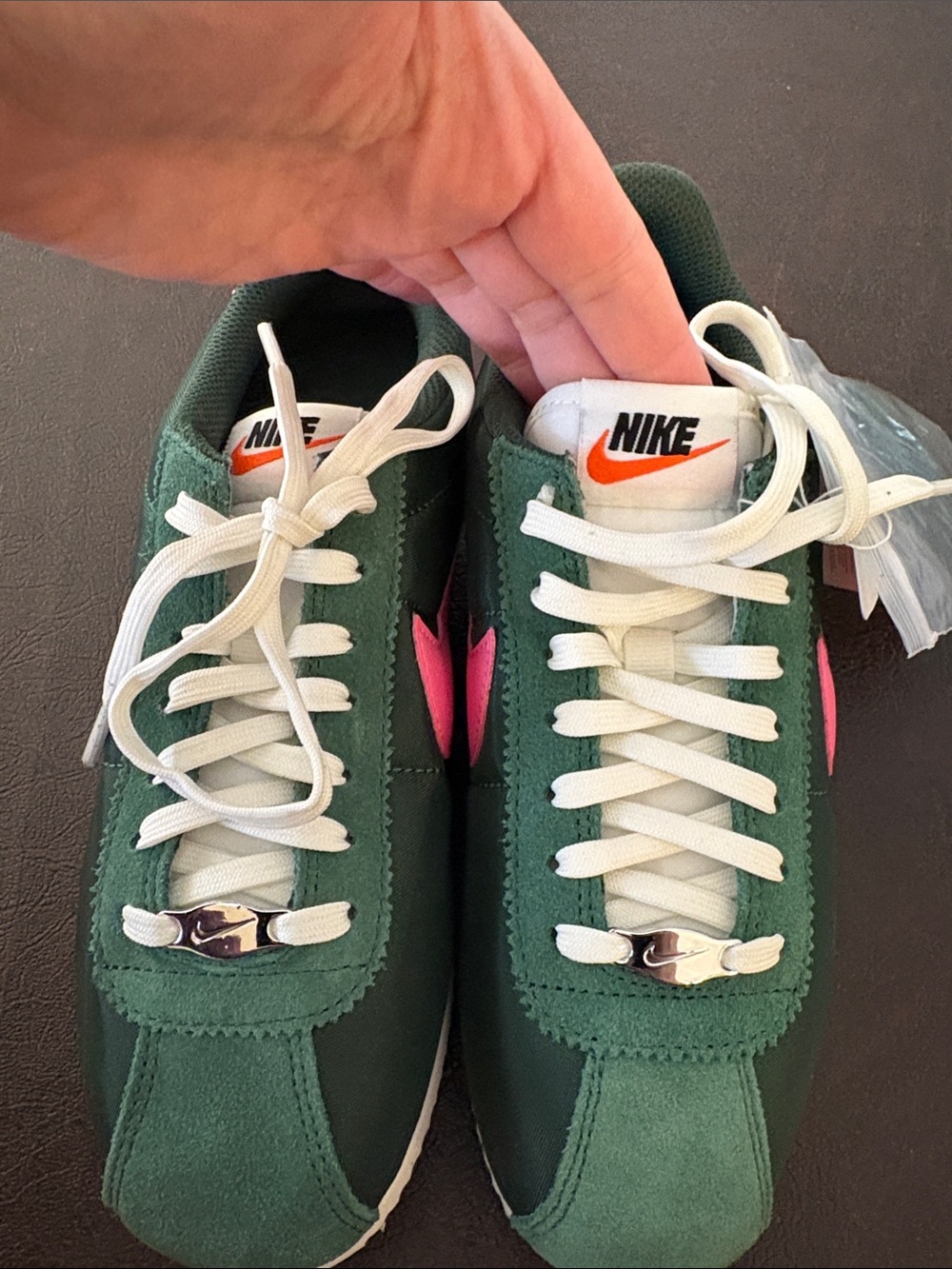 Nike Cortez Green Sneakers with extra green laces. 5Y/6.5W - Picture 6 of 8